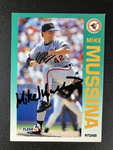 Mike Mussina 1992 Fleer Orioles Signed Card