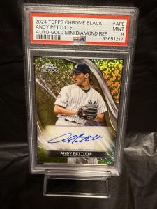 Topps Chrome Black Andy Pettitte Gold Auto 34/50