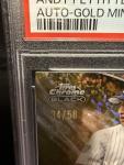 Topps Chrome Black Andy Pettitte Gold Auto 34/50