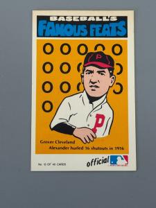 1972 Fleer Baseball Famous Feats #13 Alexander Card