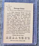 1961 George Sisler Hall of Fame Sports Card