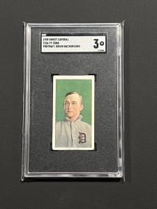 Ty Cobb T206 Green Background Portrait Card