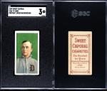 Ty Cobb T206 Green Background Portrait Card