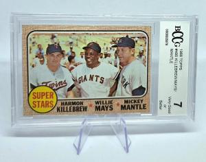 1968 Topps Super Stars Killebrew, Mays, Mantle