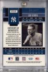 2003 Leaf Certified Lou Gehrig Emerald /5 Card