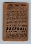 1952 Bowman Yogi Berra Vintage Baseball Card