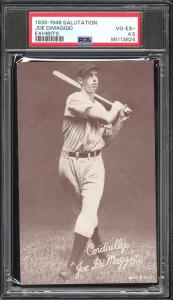 Joe DiMaggio 1939-46 Exhibits Card