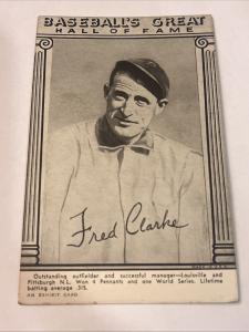 1948 Exhibits Fred Clarke Hall of Fame Card