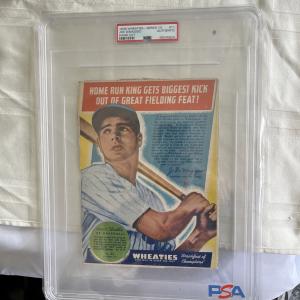 1938 Wheaties Joe DiMaggio Vintage Baseball Card