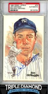 1980 Joe DiMaggio Autographed Perez-Steele Postcard