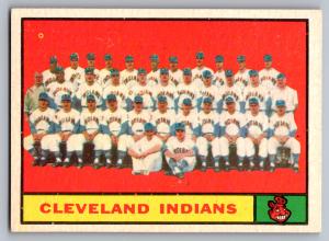 1961 Topps Cleveland Indians Team Card with Gordon, Lemon
