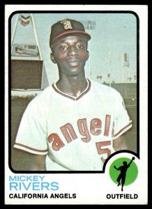 1973 Topps Mickey Rivers Angels Baseball Card #597