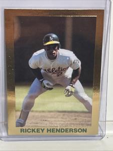 Rickey Henderson Gold Border Base Stealing Card