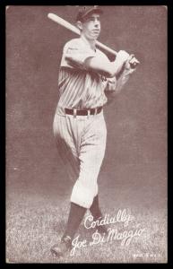 Joe DiMaggio 1939-46 Exhibits Salutations Card