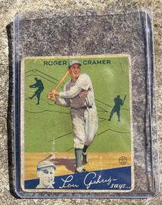 Roger Cramer 1934 Goudey #25 Baseball Card