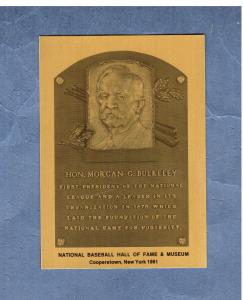 Morgan G. Bulkeley Baseball Hall of Fame Plaque-Card