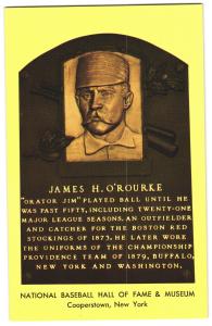 Jim O'Rourke Hall of Fame MLB Plaque Postcard
