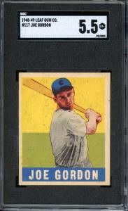1949 Leaf Joe Gordon Rookie Card #117 HOF