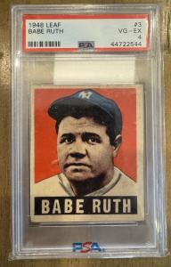 1948 Leaf Babe Ruth #3 PSA 4 Yankees Card