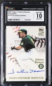 2001 Johnny Damon Autographed Rookie Card CGC 10