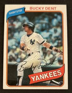 1980 Topps Bucky Dent Yankees Baseball Card #60