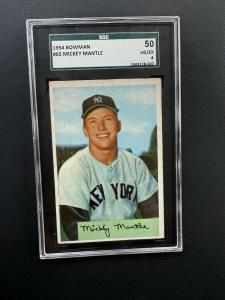 Mickey Mantle 1954 Bowman Card #65 SGC 4