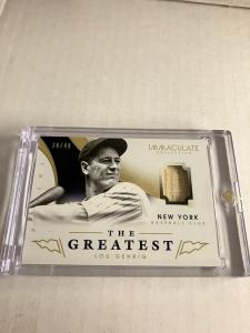 2014 Panini Immaculate Lou Gehrig Bat Card 36/49
