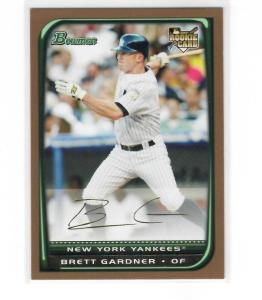 2008 Bowman Draft Gold Brett Gardner Yankees Rookie