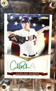2012 Panini USA Collegiate Carlos Rodon Green Ink Auto