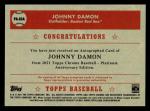 Johnny Damon 2021 Topps Chrome Autograph Card