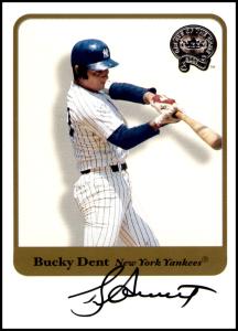 Bucky Dent 2001 Fleer Autograph Yankees Card