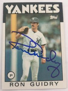 Ron Guidry Autographed 1986 Topps Yankees Card