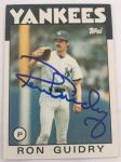 Ron Guidry Autographed 1986 Topps Yankees Card