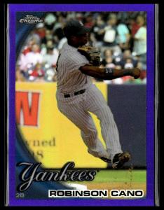 Robinson Cano 2010 Topps Chrome Purple Refractor Card