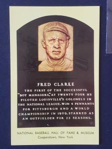 Fred Clarke Cooperstown Hall of Fame Plaque Postcard