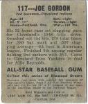 1948 Leaf Joe Gordon Rookie Card - Indians