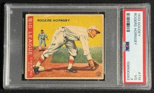 1933 Goudey Rogers Hornsby Baseball Rookie Card