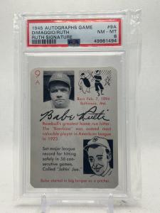 1945 Joe DiMaggio & Babe Ruth Autographed Card