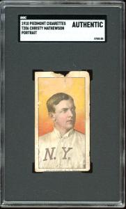 1910 T206 Christy Mathewson Portrait Piedmont Card