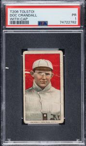 1909-1911 T206 Doc Crandall Tolstoi Back Card