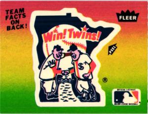 Minnesota Twins Fleer Team Stickers (1977-1991)