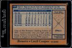 1978 Topps #154 Cecil Cooper Milwaukee Brewers Card