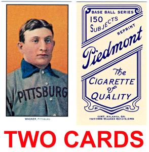 Honus Wagner T-206 Reprint Tobacco Card Pair