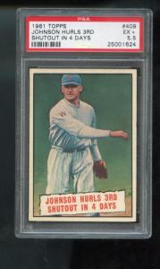 1961 Topps Walter Johnson #409 Baseball Card