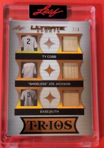 Babe Ruth Game Used Bat Card with Ty Cobb