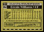1990 Topps Bernie Williams Rookie Card Yankees
