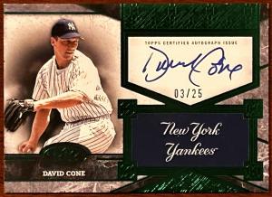 2025 Topps Tier One David Cone Auto Yankees