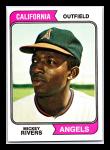 1974 Topps Mickey Rivers Card - California Angels