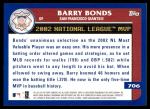 2003 Topps #706 Barry Bonds Giants Card