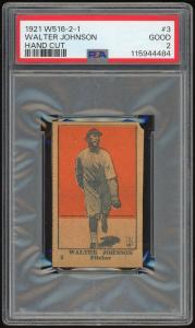 1921 W516-2-1 Walter Johnson Strip Card #3